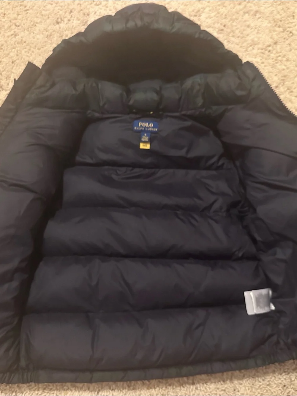 Polo Ralph Lauren Boy Polo Bear Plaid Down Hooded Puffer Jacket